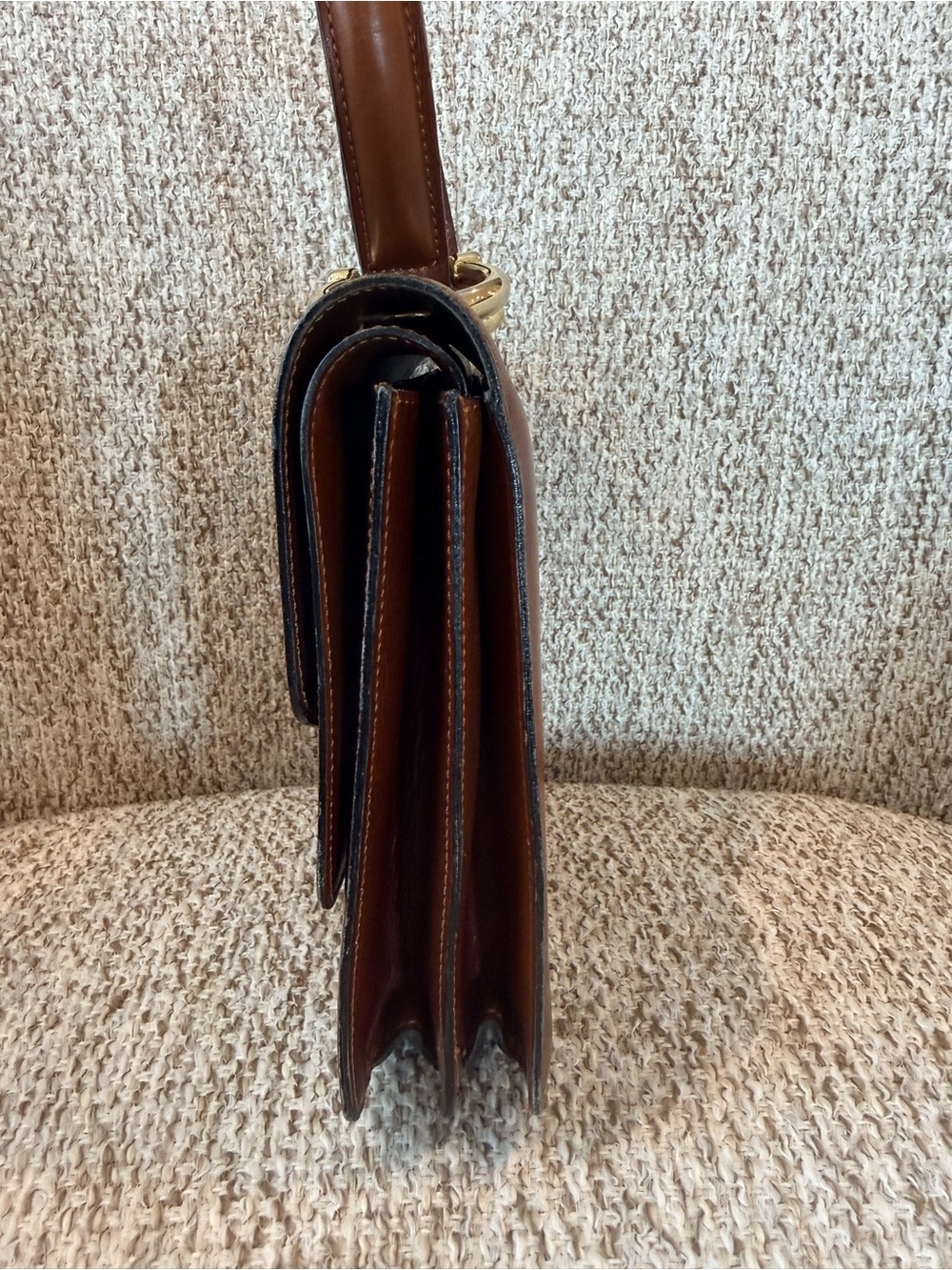 Celine Vintage D-Ring Box Top Handle Bag Cognac - Picture 11 of 16